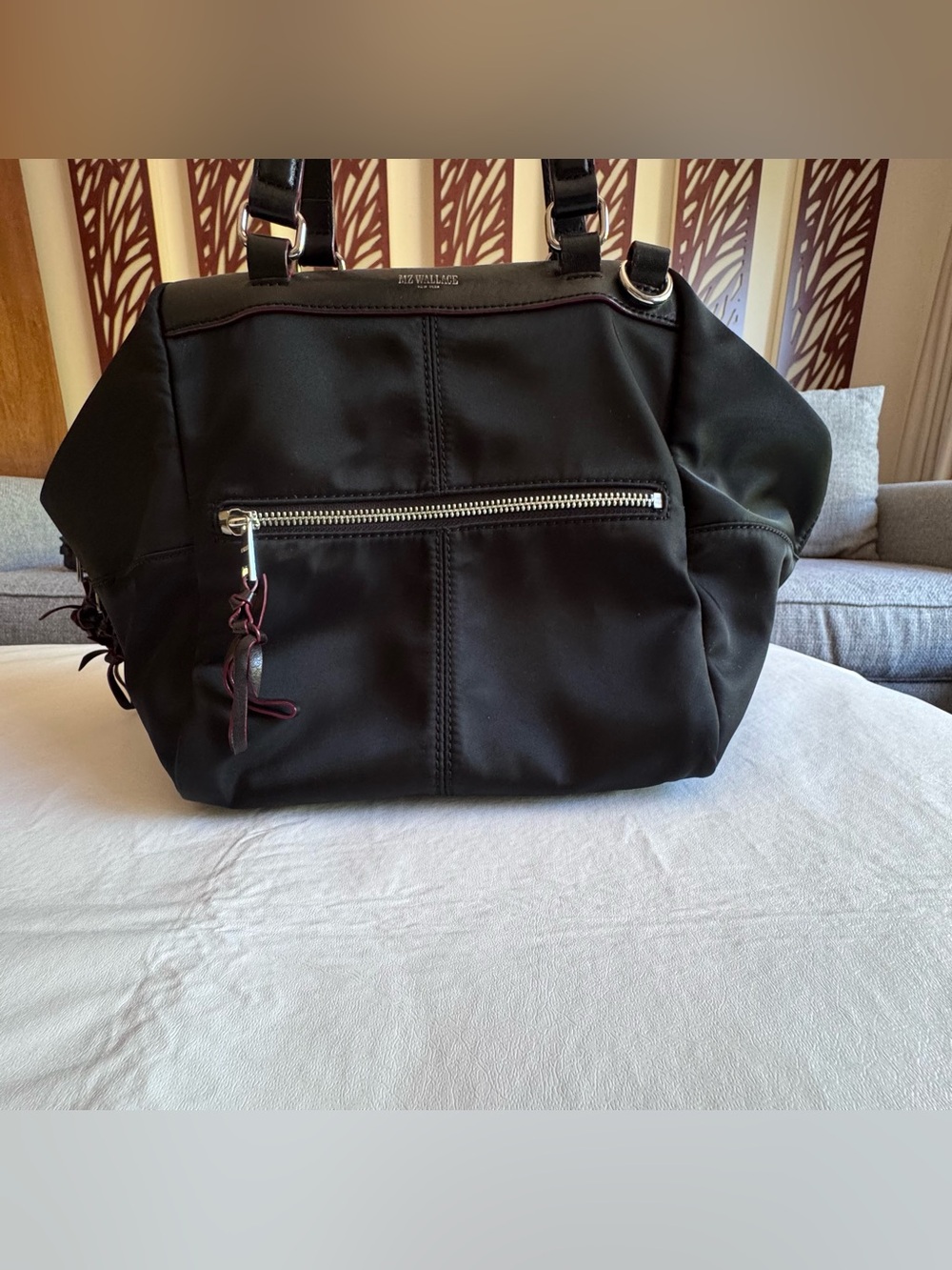 MZ Wallace Nylon Satchel Bag Black